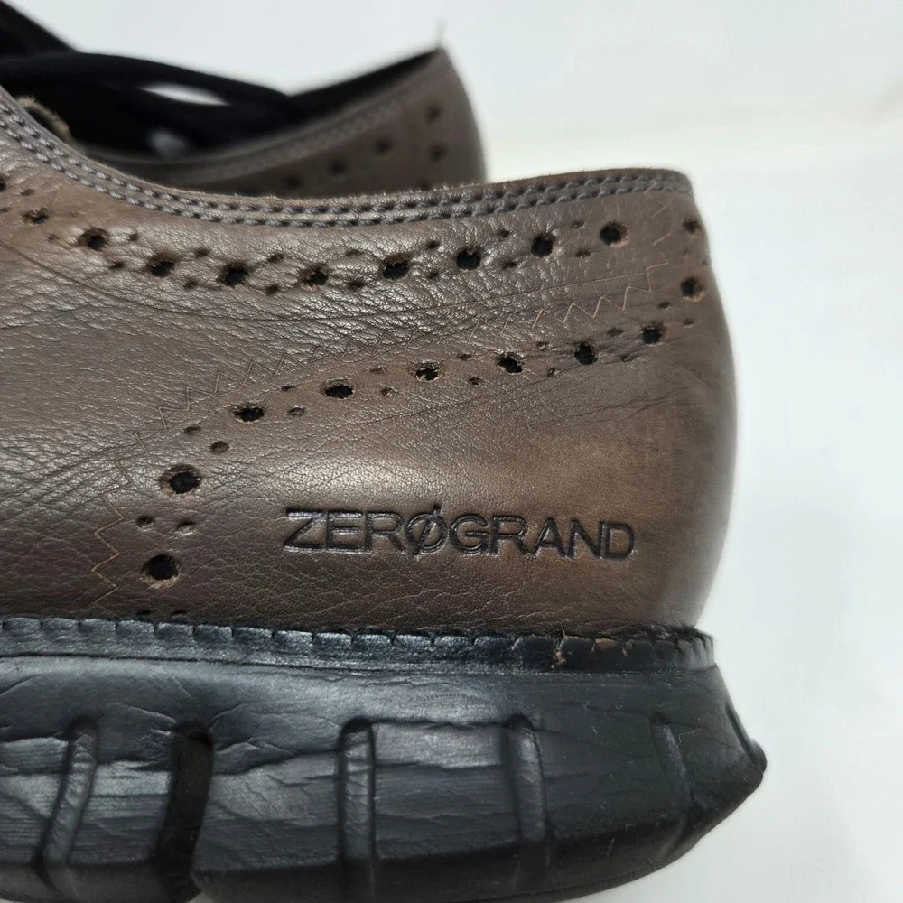 Cole Haan Zerogrand Mens Brown Leather Wingtip Oxford Shoes C30720 Size 9.5 M‎